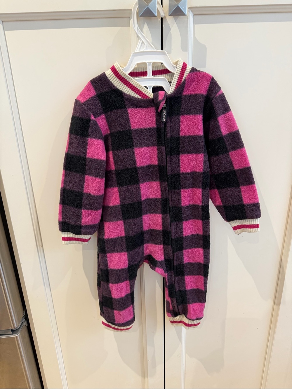 Pookie 18m romper Pink and Black Buffalo Plaid One-Piece Romper